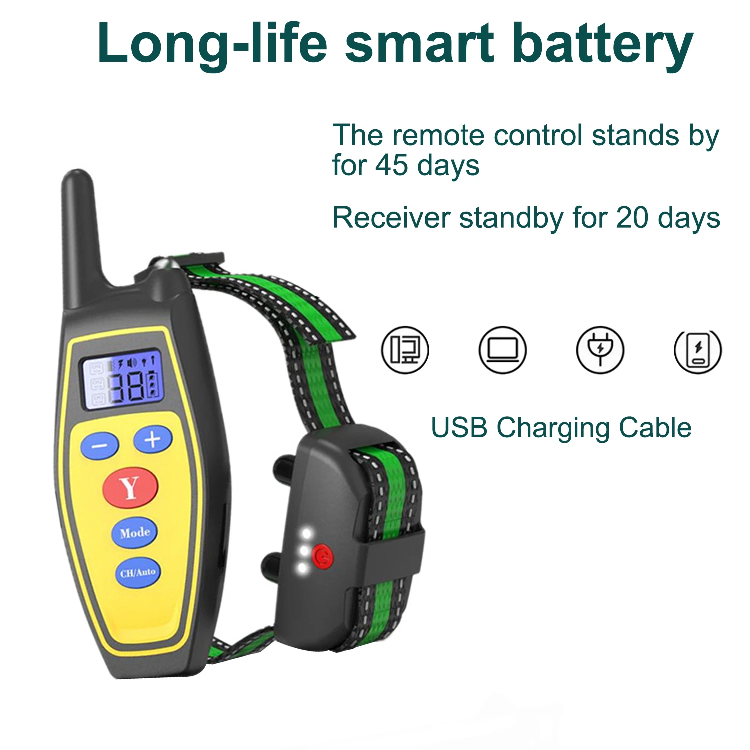 

Rechargeable Stop Barking Collars 2 In 1 Dog Training Collar Auto Anti Bark Electric Shock Trainer Pet Remote Control Device