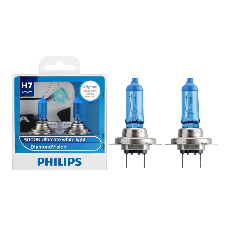 Philips H7 12V 55W PX26d Diamond Vision супер белый светильник 5000K галогенные лампы автоматический