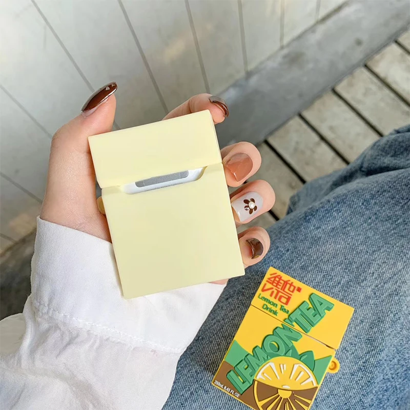 For Apple Airpods 2 1 Earphone Case Charging Funny Lemon Tea Drink Bag Cover Accessories | Электроника