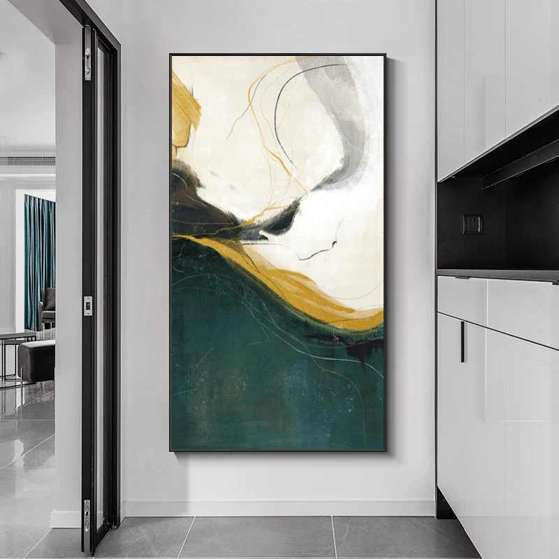 

Abstract Color Blocks Wall Painting Gold Foil Canvas Posters and Prints Modern Luxury Picture for Living Room Bedroom Home Decor