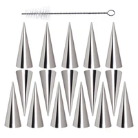 stainless steel pastry cream trumpet conical beveler croissant tool spiral tubes horn bread pastry cake mold baking supplies
