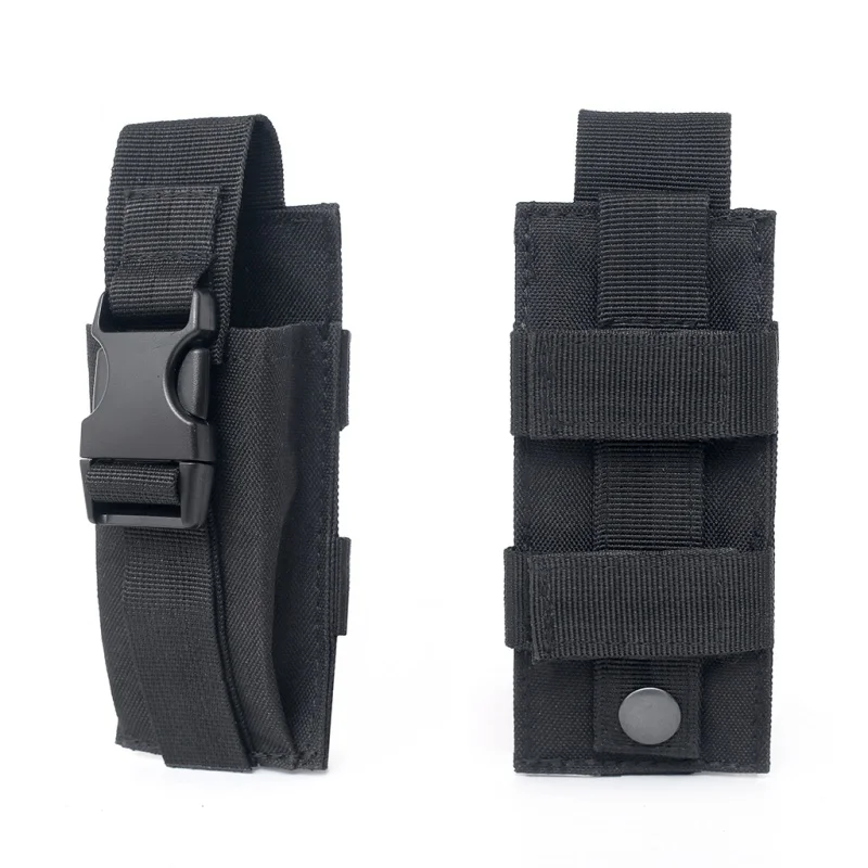 

Military Hunting Tactical Single Pistol Magazine Pouch Molle EDC Bag Small Airsoft Ammo Holster Knife Flashlight Sheath Holder