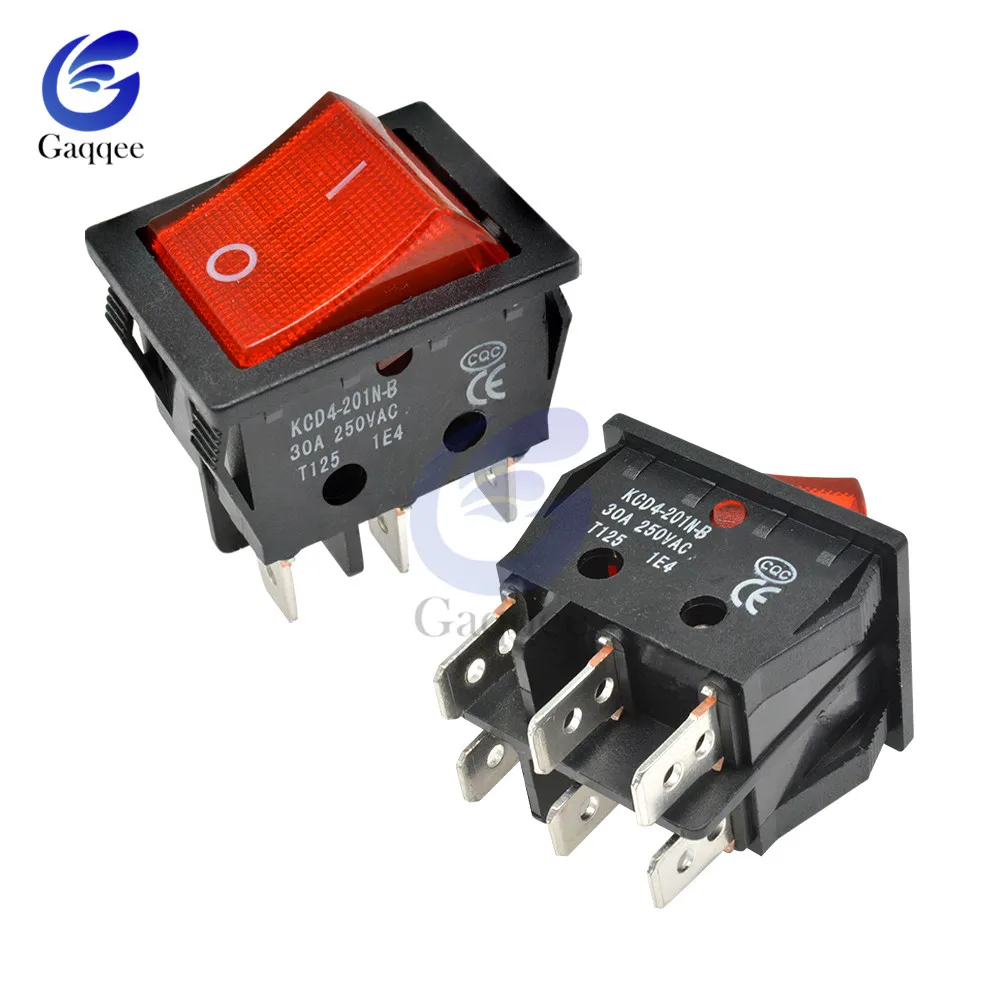 KCD4 медный перекидной выключатель с 6 контактами кнопка включения/выключения