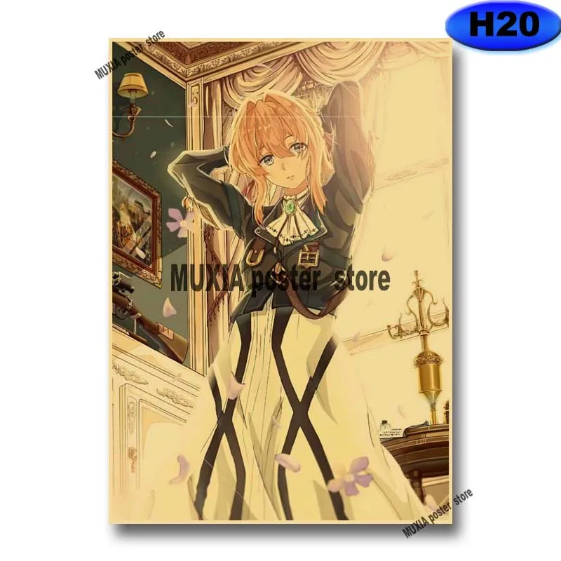 Плакат аниме фиолетовый Evergarden |