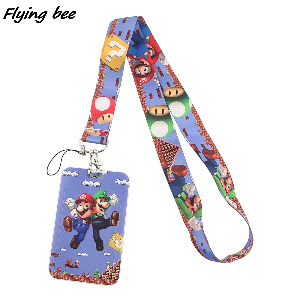 

Flyingbee X1372 Game Friendly Brothers Cartoon Card Holder ID Holder Bus Card Holder Staff Card With Lanyard Jewelry