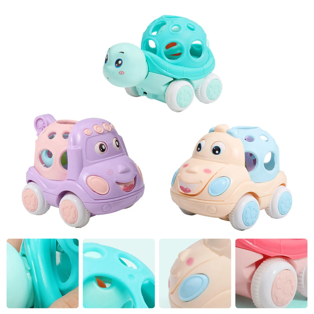 

3pcs Funny Kids Inertia Car Baby Puzzle Plaything Lovely Rattle Car