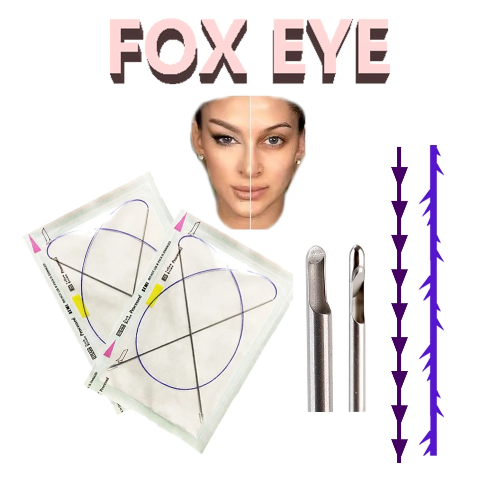 

Pdo двойная игольчатая нить Pcl Filos Cog Hilos Fox Eye Lifting для бровей Doublechin Lift Face V Line W L 19g125mm 1 шт. в упаковке
