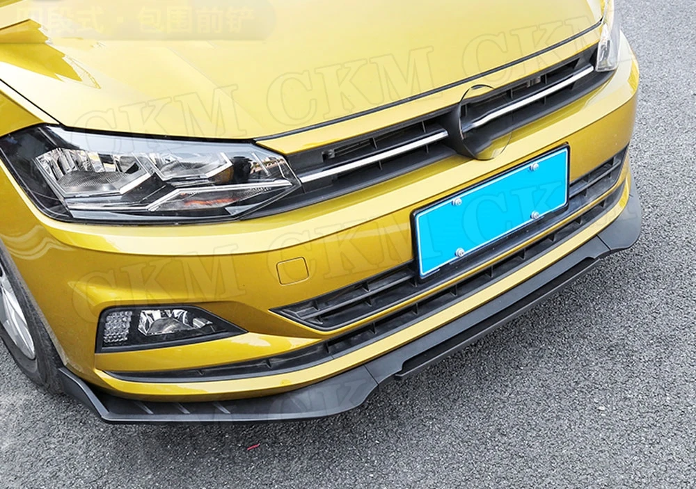 Передний спойлер для подбородка из АБС пластика Volkswagen VW Polo Plus Hatchback 2019 бампер
