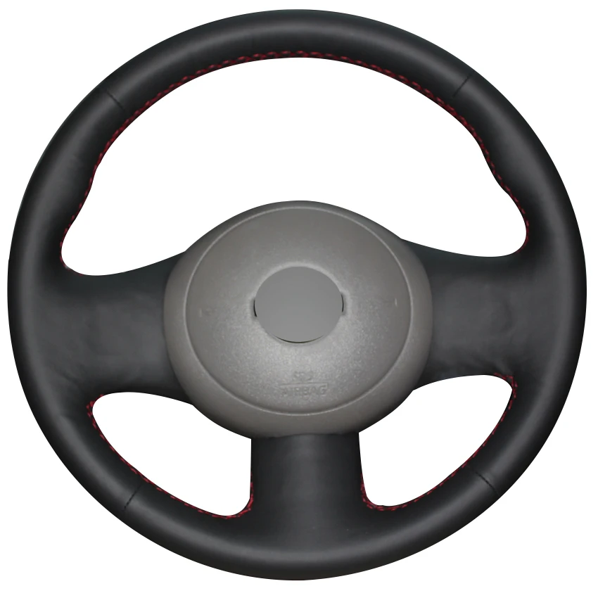 Искусственная кожа черного цвета для Nissan March Sunny Versa 2013 Almera|Чехлы на руль| |