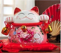 ceramic maneki neko piggy bank home decor crafts room decoration ceramic kawaii ornament porcelain figurines cat