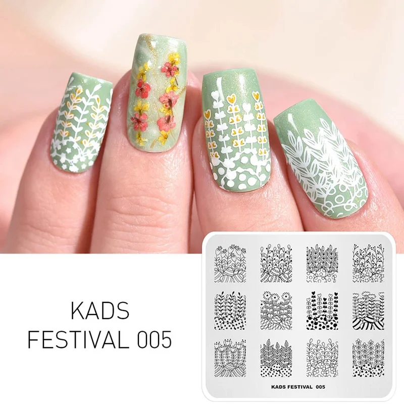 Festival 005 KADS Стемпинг 34 дизайнов цветы живоные геометрический шаблон Пластины для стемпинга Штамп для ногтей Трафареты для ногтей для М - Цвет: Festival 005