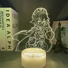 3d-лампа сахароза Genshin, украшение для детской спальни, подарок на день рождения, декор для комнаты, светодиодный ночник Genshin Impact, прикроватный светильник