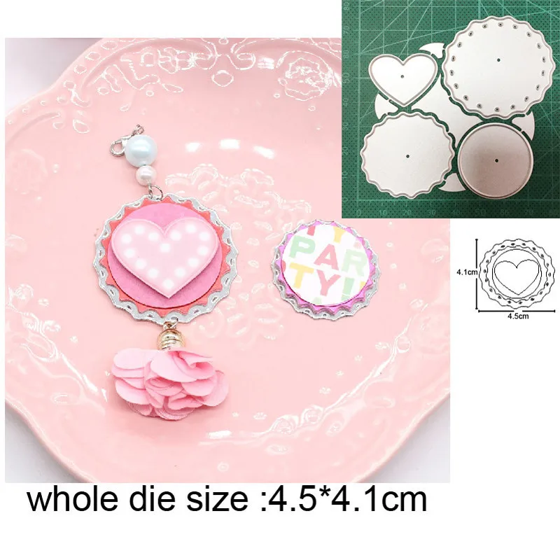 

Heart Lace Circle Frame New 2021 Metal Cutting Dies for Scrapbook Paper and Card Making Decorative Embossing Die Cut Craft dies