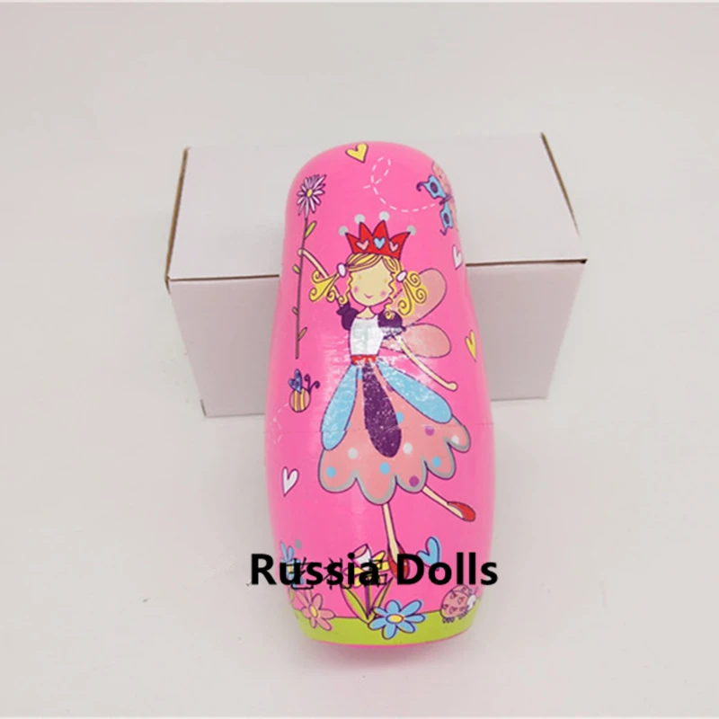 

5 Layers Russian Matryoshka Doll Hand-Made Fairy Maiden Wooden Arts 14cm Children Birthday Cartoon Toy Gift