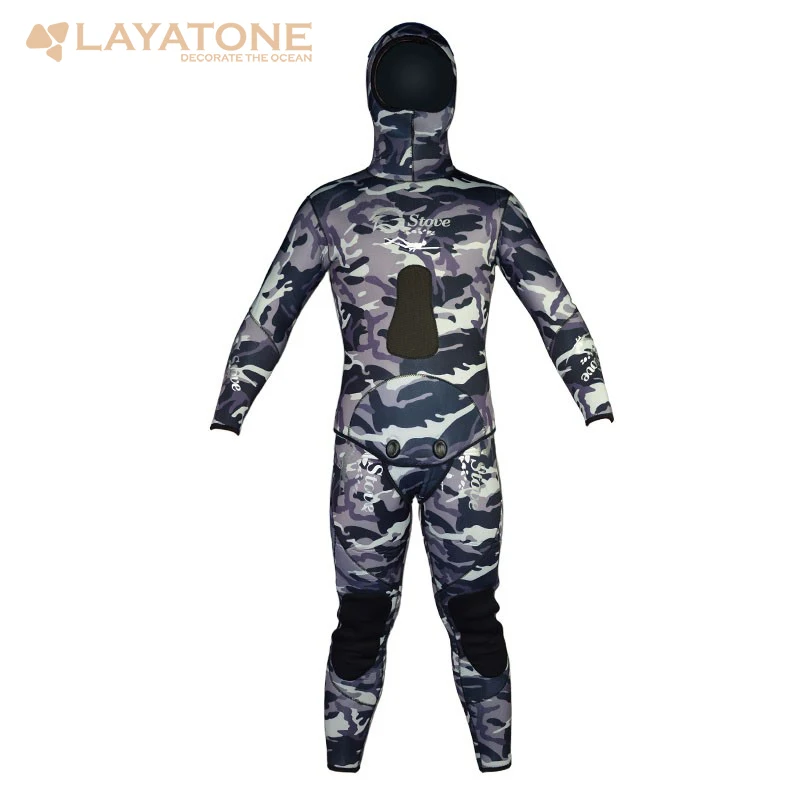 LayaTone костюм для подводной охоты 9 мм Неопреновые мужские Гидрокостюмы комплект