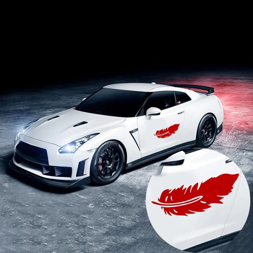 Funny 3D Cartoon Colorful Feather Aotu Car Stickers Decal Vinyl Cover Body Scratched Styling Motorcycle Accessories 19x7cm | Автомобили и