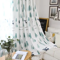 2022 simple modern nordic style elk print curtains blackout curtains for living dining room bedroom