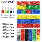 Трубчатый терминал в штучной упаковке, различные стили, соединитель электрической проводки, обжимные изолированные трубные клеммы, набор для провода 0,5 мм -10 мм 