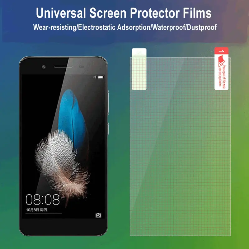 10pcs 4/5/6/7/8/9 inch Universal lattice Matte Clear Screen Protector Guard Protective Film for Iphone Huawei oppo phone | Мобильные