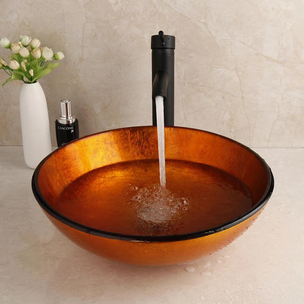 Смеситель для раковины YANKSMART из закаленного стекла черный матовый кран водопад