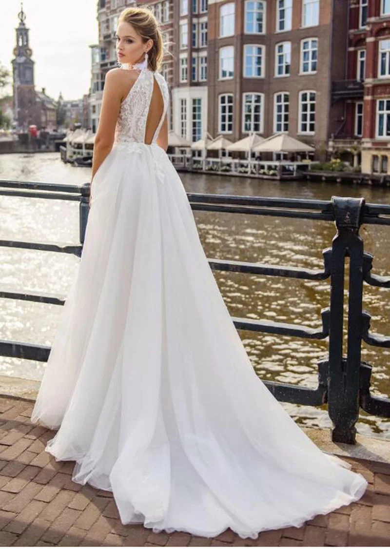 

BAZIIINGAAA Simple Wedding Dress Lace Little Beading Strapless Dress Luxury Wedding Gowns Bridal Can Be Washed Bride Dresses