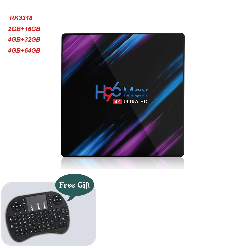 Android 9,0 Smart tv Box 2,4G/5G wifi Bluetooth 4,0 2GB 16GB телеприставка Rockchip RK3318 H96 Max