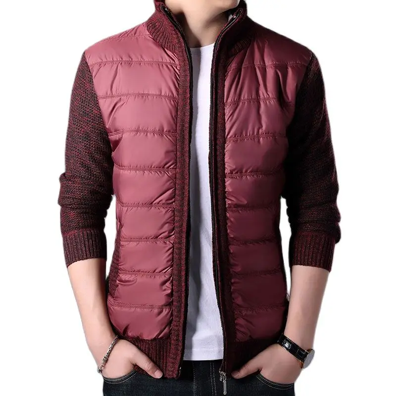 

Jackets,Men's Coat, Autumn/Winter Fashion Combination Men's Wear Standing Collar Cardigan Jacket, Plush Sweater, Oversize Jacket