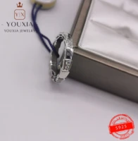 11 925 sterling silver custom fashion white gold snake bone diamond exquisite rings couple personality classic shine jewelry