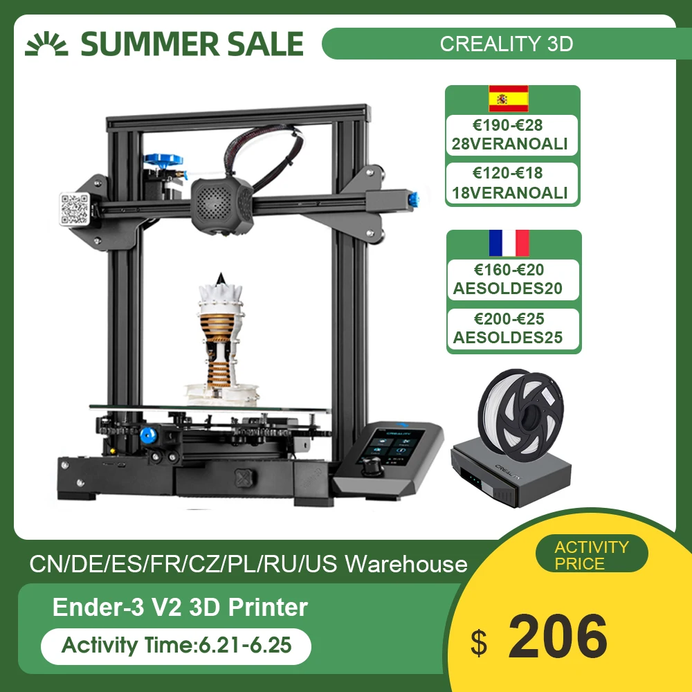 Creality 3D Ender 3 V2 принтеры комплект цельнометаллический интегрированный Структура