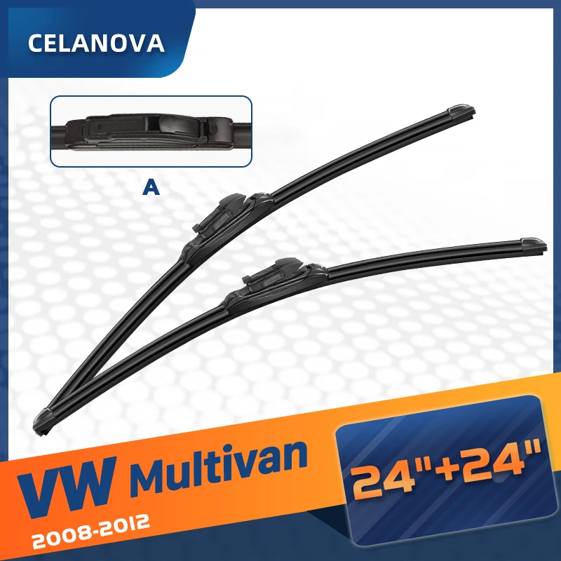 

CELANOVA Windshield Wiper Blade For VW For Volkswagen Multivan 2008-2012 24"+24" Frameless Windscreen Rubber wipers