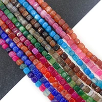 natural stone square agate bead pendant loose separated beads exquisite fashion jewelry making bracelet diy accessories 8mm