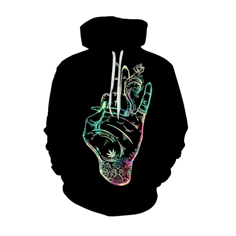 

New men's spring and autumn fashion 3D digital printing hoodie sweater leaf printing casual plus size sportswear special factory