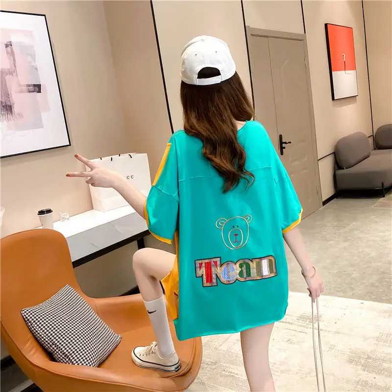 

Cotton embroidered short sleeve T-shirt women's 2020 summer new loose size T-shirt temperament Joker jacket