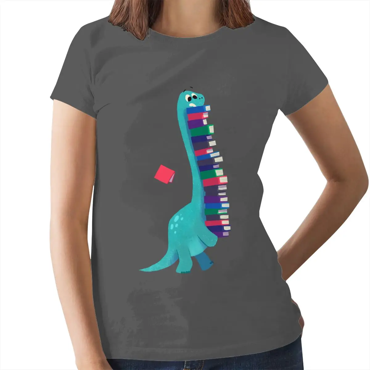 Футболка с динозавром футболка рисунком книги и динозавров модная женская