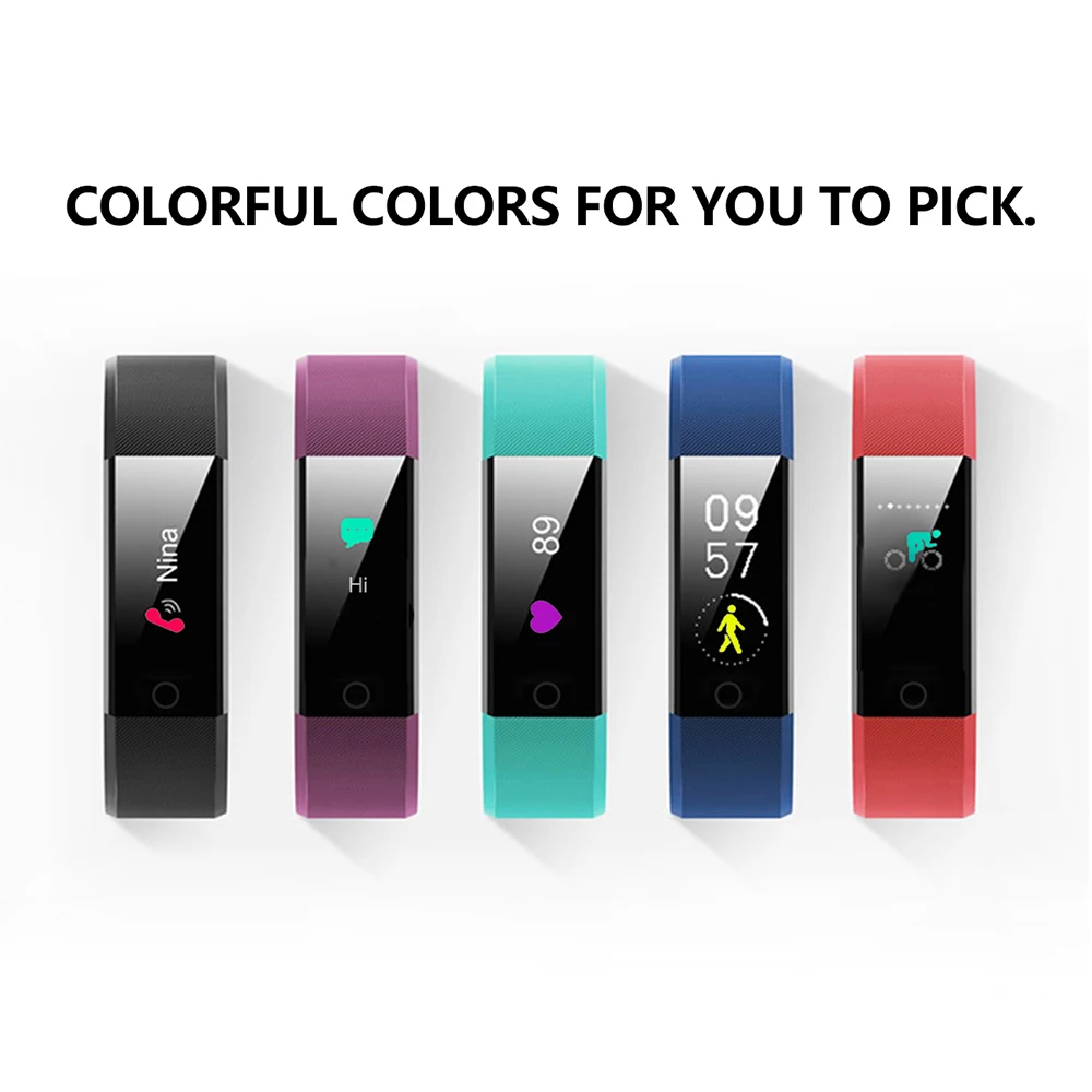 For Fitbit LCD Smartband Watch Fitness Tracke Heart Rate Blood Pressure Smart Bracelet Waterproof Bluetooth-Compatible Wristband |
