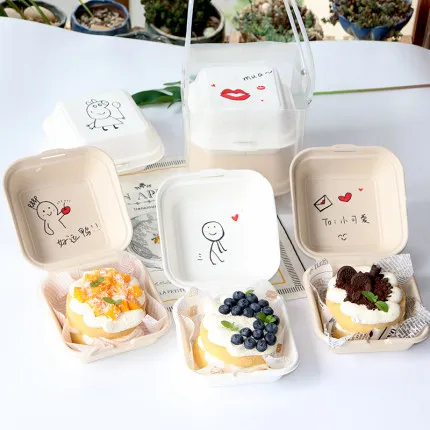 Одноразовая Экологически чистая коробка для еды 50 шт. приготовления Ланч-бокс