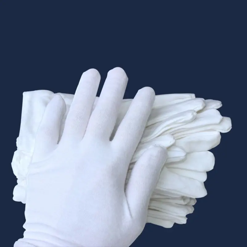 

3 Pairs White Cotton Gloves Coin Gloves Cleaning Jewelry Silver Inspection 85LB