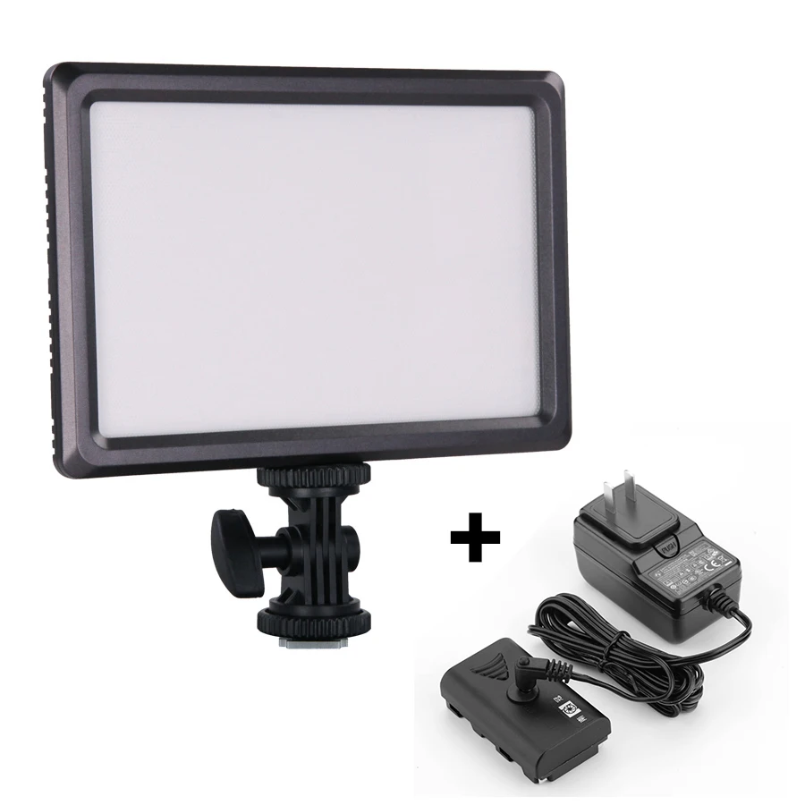 with adapter Nanguang Luxpad 22H светодиодный освещение для фотосъемок 3200 K-5600 K камера мягкий свет портативный открытый свет для студийной DSLR камеры - Цвет: with adapter