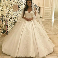 lace wedding gown robe de mariee custom made sweetheart vestidos de noiva bride dress 2019 satin wedding dress ball gown