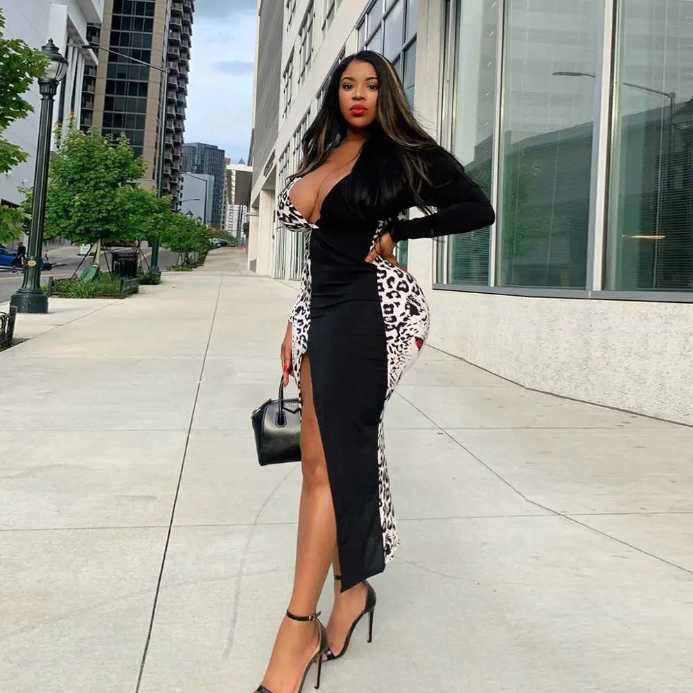 Женское сексуальное длинное платье макси на бретелях с длинным рукавом и