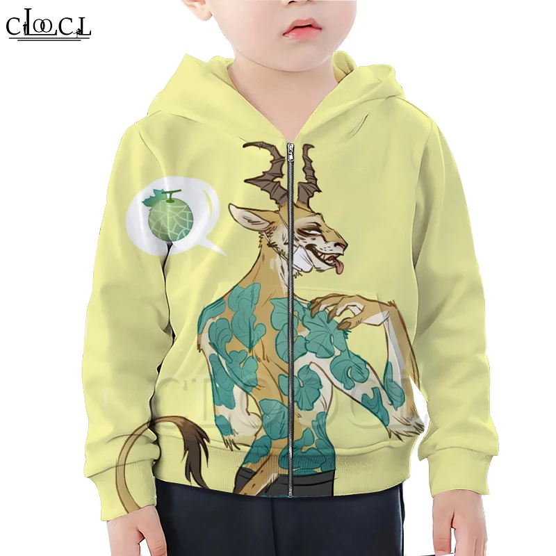 

CLOOCL Newest Cartoon Anime BEASTARS Boy Girl Zipper Hoodie 3D Print Kids Hooded Family Fitted Clothing Casual Streetwear Tops