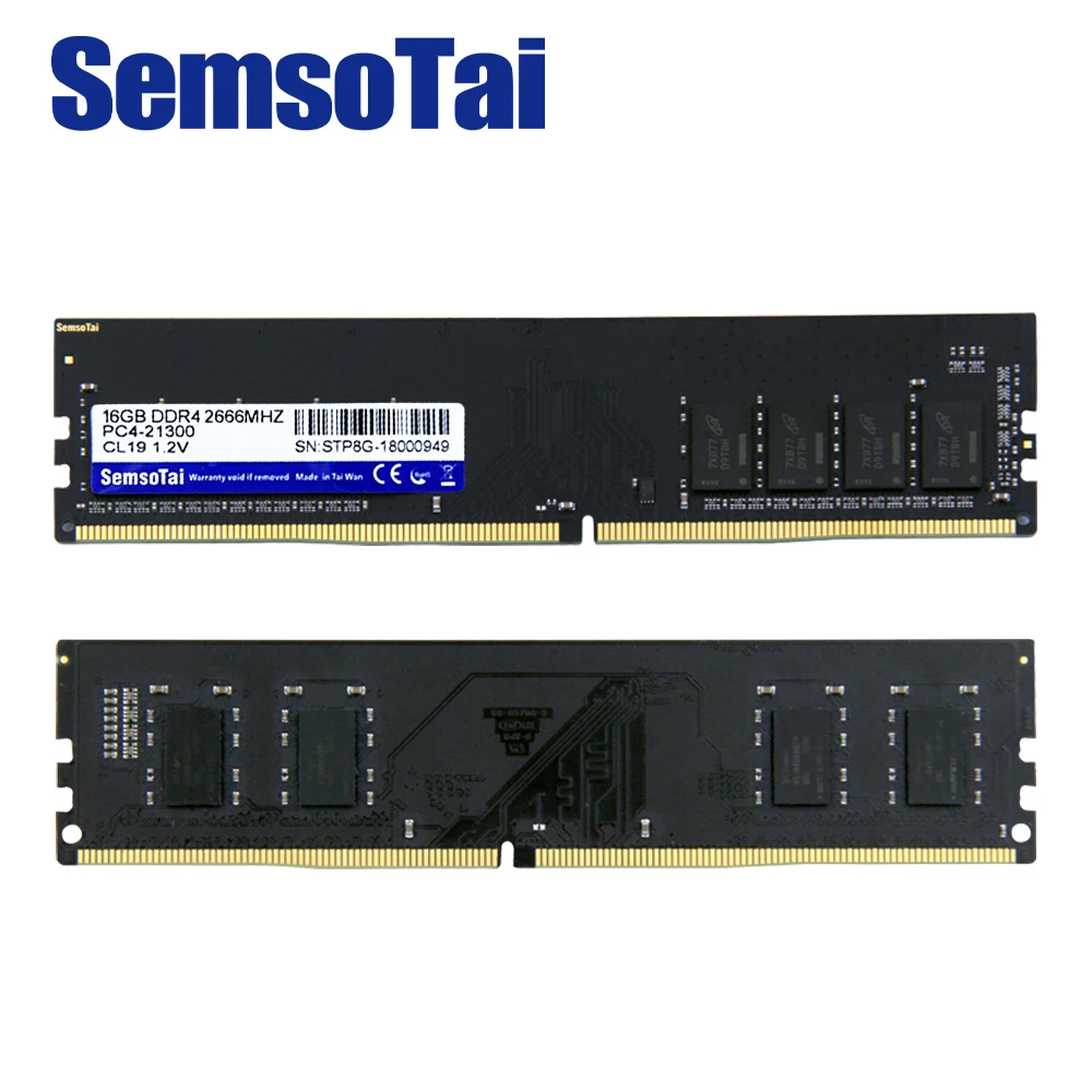 Оперативная память SemsoTai ddr4 16 Гб 2666 МГц CL = 19 1 2 контактов диаметром в напряжение