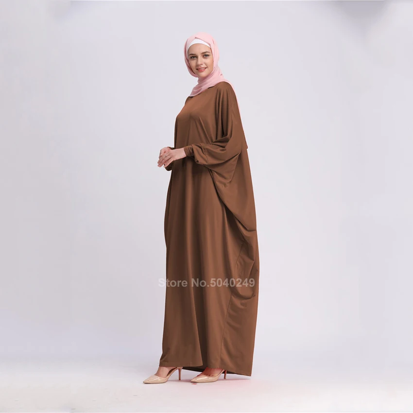 Мусульманское платье повседневное Свободное с рукавом летучая мышь женское для