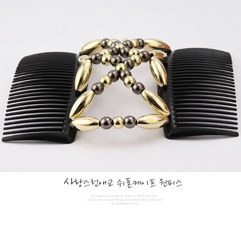 Женская эластичная Шпилька растягивающаяся двойная Волшебная расческа для