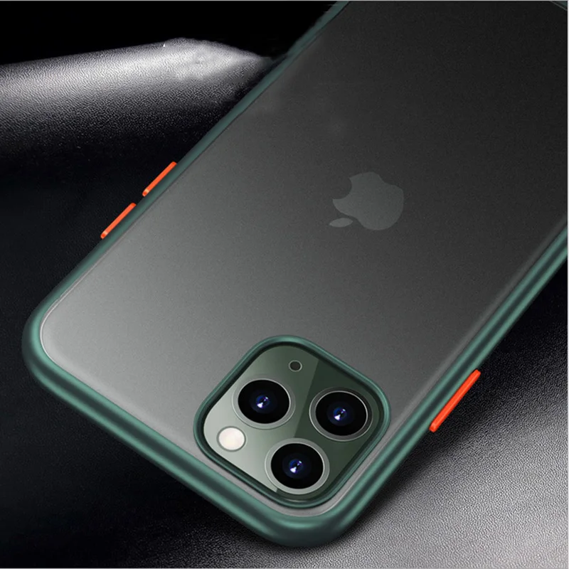 

Shockproof Matte case For iphone 11 cover iphone 12 case TPU Transparent Silicone Bumper back cover For iphone 12 pro max case