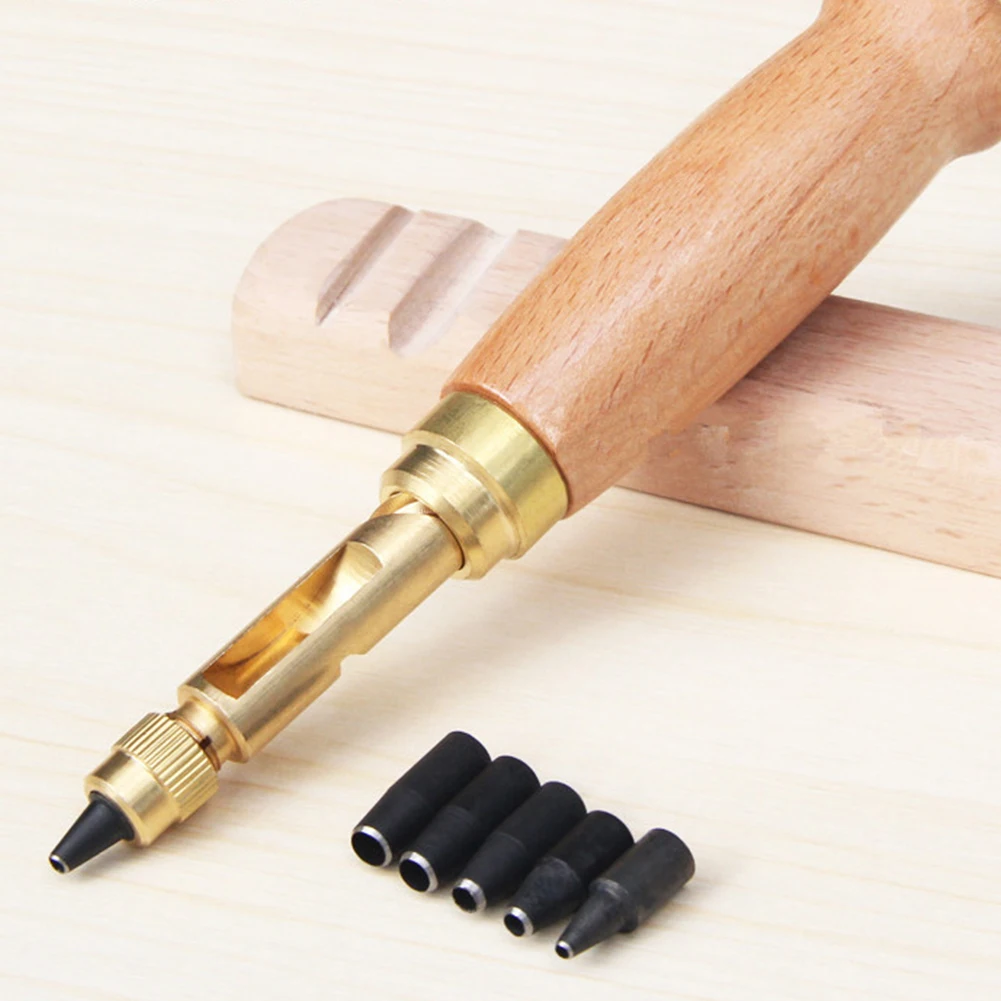 Автоматический дырокол для кожаного ремня винтовой деревянная ручка инструмент