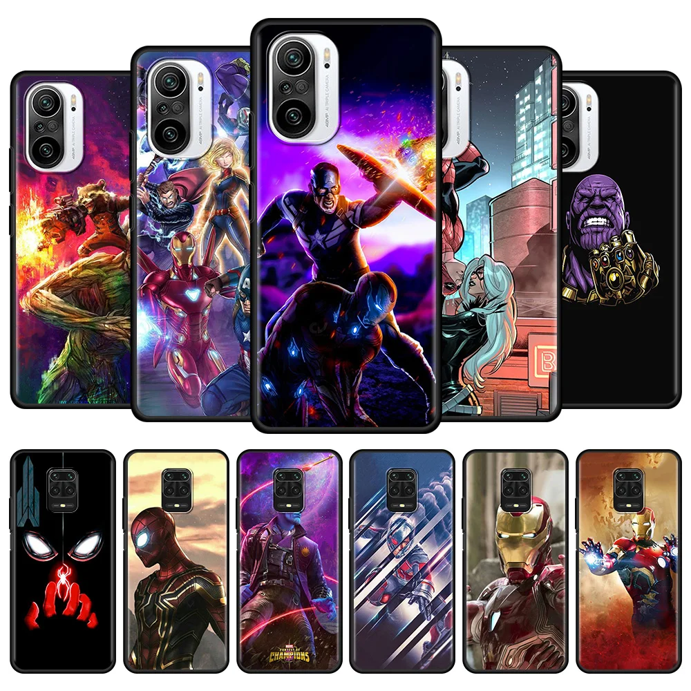 

Marvel Thanos Avengers Black Phone Case For Xiaomi Redmi Note 8 9 10 Pro Max 10Lite 9T 9S 8T 7 for redmi 9 9C 9A 9T 8 8A 7