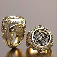 classical golden engraving pharaoh symbol mens ring alloy for anniversary party male ring jewelry 2020 accessories