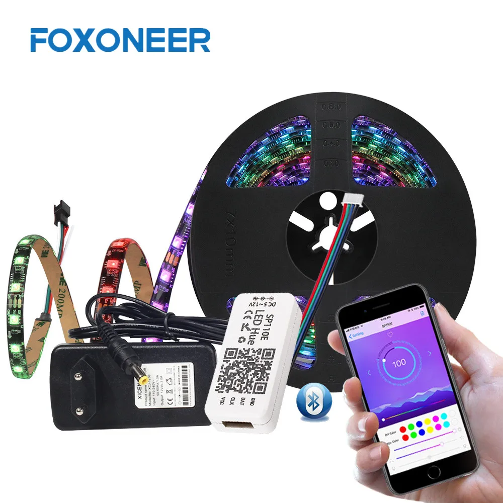 12В WS2811 Светодиодный ленточный светильник Dream Color Bluetooth контроллер 5050 RGB 30