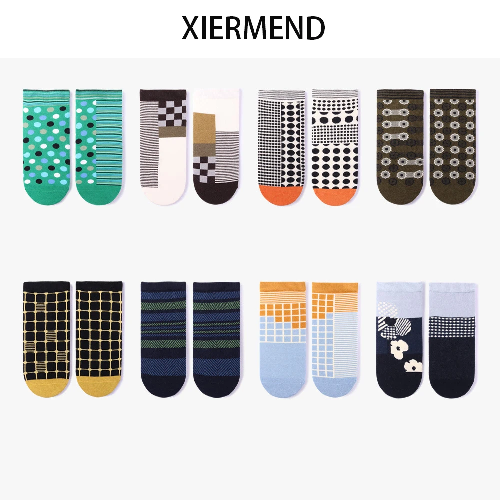 2020 new 10 pieces = 5 pairs AB asymmetric socks geometrical element institute restoring women fashion personality socks women